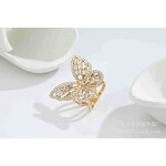 Ring Factory - Hollow Butterfly Crystal Zircon Adjustable Ring