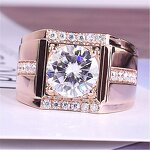 Metal Ring Factory - Luxury Men's 18K Zircon Adjustable Ring