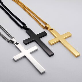 Cross Necklace Factory - European American Men's Titanium Steel