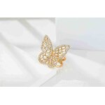Ring Factory - Hollow Butterfly Crystal Zircon Adjustable Ring