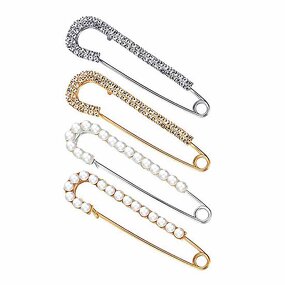 Brooch Pins Factory - Crystal Pearl Sweater Shawl Safety Pins