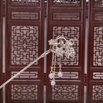 Hairpin Factory - Rhinestone Cat Eye Butterfly Pearl Chopstick