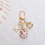 Keychain Factory - Natural Shell Conch Pearl Bag Pendant