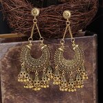 Retro Earrings Factory - Round Fan Lantern Bell Tassel Earrings