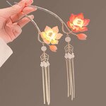 Hair Sticks Factory - Luminous Lotus Lantern Tassel Metal