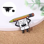 Metal Badge Factory - Creative Holding Pencil Cartoon Alloy Pin