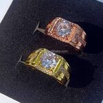 Metal Ring Factory - Luxury Men's 18K Zircon Adjustable Ring