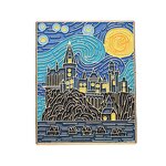 Brooch Factory - Van Gogh Oil Painting Castle Starry Sky Brooch