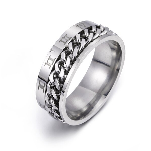Men's Ring Factory - Titanium Steel Digital Rotatable Chain Ring