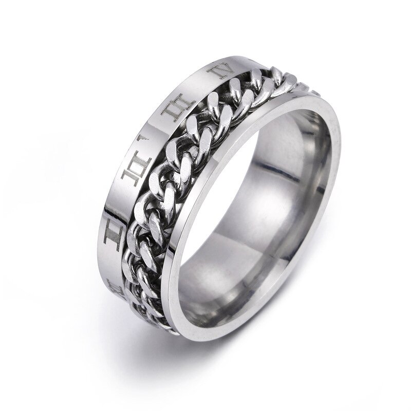 Men's Ring Factory - Titanium Steel Digital Rotatable Chain Ring
