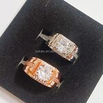 Metal Ring Factory - Luxury Men's 18K Zircon Adjustable Ring