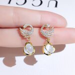 Earrings Factory - 2025 New Swan Cat Eye Stone Pendant
