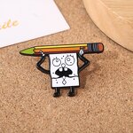 Metal Badge Factory - Creative Holding Pencil Cartoon Alloy Pin