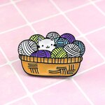 Enamel Pin Factory - Denim Wool Tufted Cat Animal Badge
