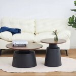 Side Table Factory - Black Faux Marble End Table