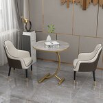 Coffee Table Set Manufacturer - Round Marble Metal Set