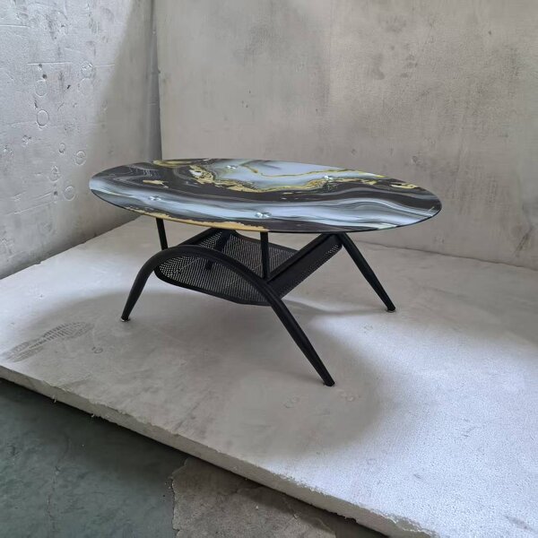 Coffee Table Factory - Modern Black Metal Leg Table