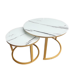 Coffee Table Set Manufacturer - Round Glass Marble Set