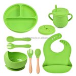 Baby Dining Set Factory - Luxury Silicone Spoon Fork Bowl Bibs