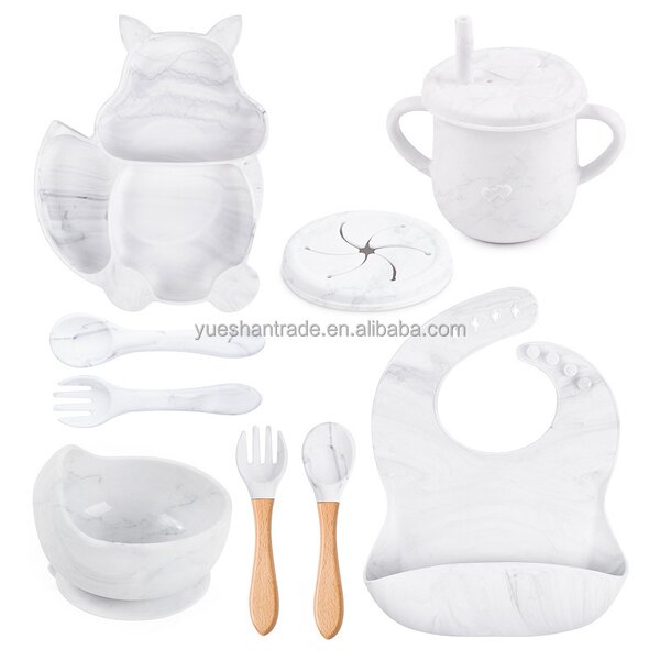 Baby Feeding Set Factory - Custom Divided BPA-Free Fox Plate