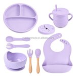 Baby Dining Set Factory - Luxury Silicone Spoon Fork Bowl Bibs