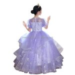 Princess Dress Factory - Purple Satin Evening Party Gown for Kids