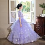 Princess Dress Factory - Purple Satin Evening Party Gown for Kids