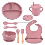 Baby Dining Set Factory - Luxury Silicone Spoon Fork Bowl Bibs
