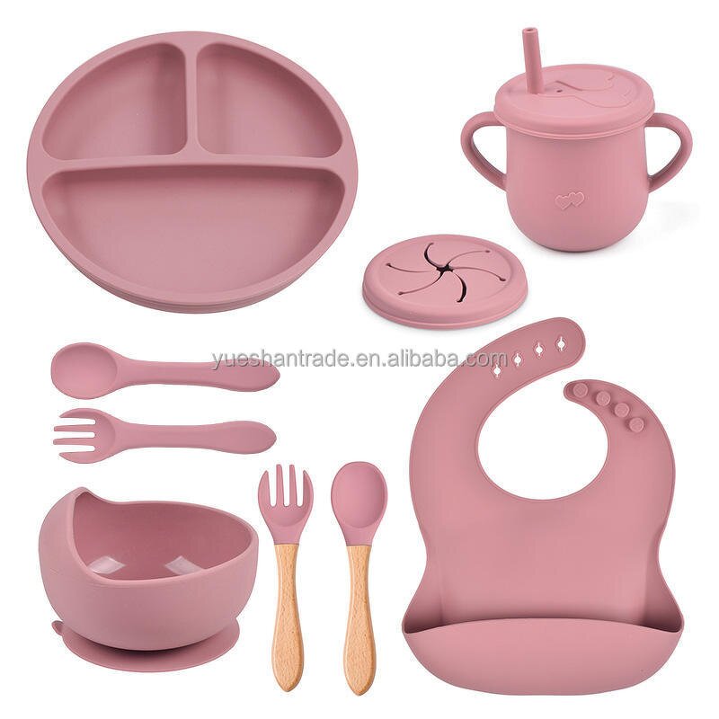Baby Dining Set Factory - Luxury Silicone Spoon Fork Bowl Bibs