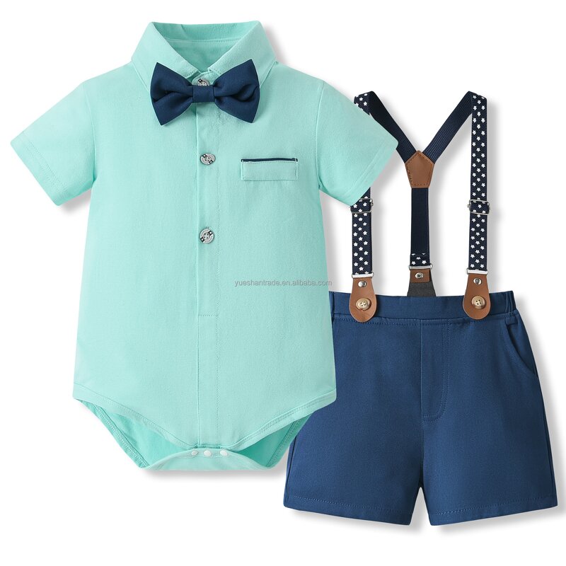Baby Boy Clothes Set Factory - Wholesale Cotton Bowtie Romper Set