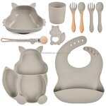 Baby Dining Set Factory - Silicone Bib Bowl Plate Fork Spoon Set