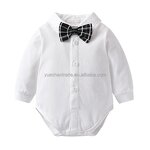 Baby Boy Clothes Set Factory - Gentleman Suit Plaid Romper Set