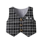 Baby Boy Clothes Set Factory - Gentleman Suit Plaid Romper Set