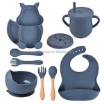 Baby Feeding Set Factory - Custom Divided BPA-Free Fox Plate