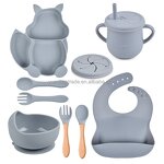 Baby Feeding Set Factory - Custom Divided BPA-Free Fox Plate