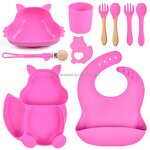 Baby Dining Set Factory - Silicone Bib Bowl Plate Fork Spoon Set