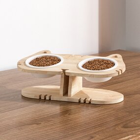 Cat Bowls Factory - Self-Developed Customizable Oak Elevated Feeder