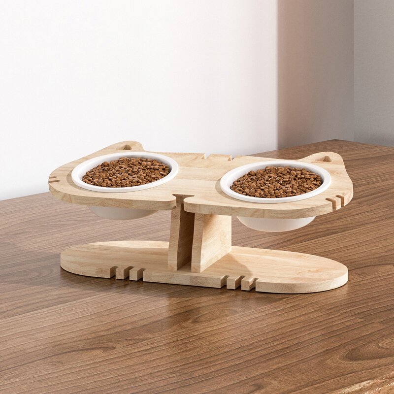Cat Bowls Factory - Self-Developed Customizable Oak Elevated Feeder