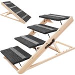 Pet Ramp Factory - Foldable 2-in-1 Dog Stairs Wooden Ladder