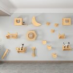Pet Furniture Factory - Solid Wood Wall Shelves Climbing Rack