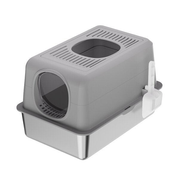 Cat Litter Box Factory - Enclosed Senior Stainless Steel Large Box