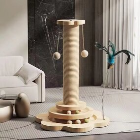 Cat Tree Toys Factory - Luxury Solid Wood Turntable Scratching Post