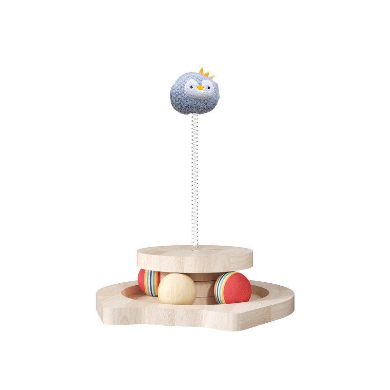 Cat Toys Factory - Wooden Turntable Ball Toy with Track Balls