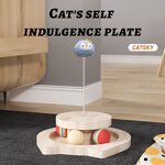 Cat Toys Factory - Wooden Turntable Ball Toy with Track Balls