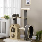 Cat Tower Factory - Double-Layer Cushioned House with Wheel
