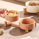 Pet Bowl Factory - Custom Wooden Rack Ceramic Double Bowl