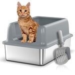 Cat Litter Box Factory - Oversized Open Stainless Steel Splash Proof