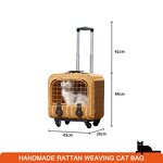Pet Carrier Bag Factory - Handmade Rattan Weaving Travel Trolley