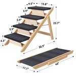 Pet Ramp Factory - Foldable 2-in-1 Dog Stairs Wooden Ladder