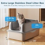 Cat Litter Box Factory - Oversized Open Stainless Steel Splash Proof